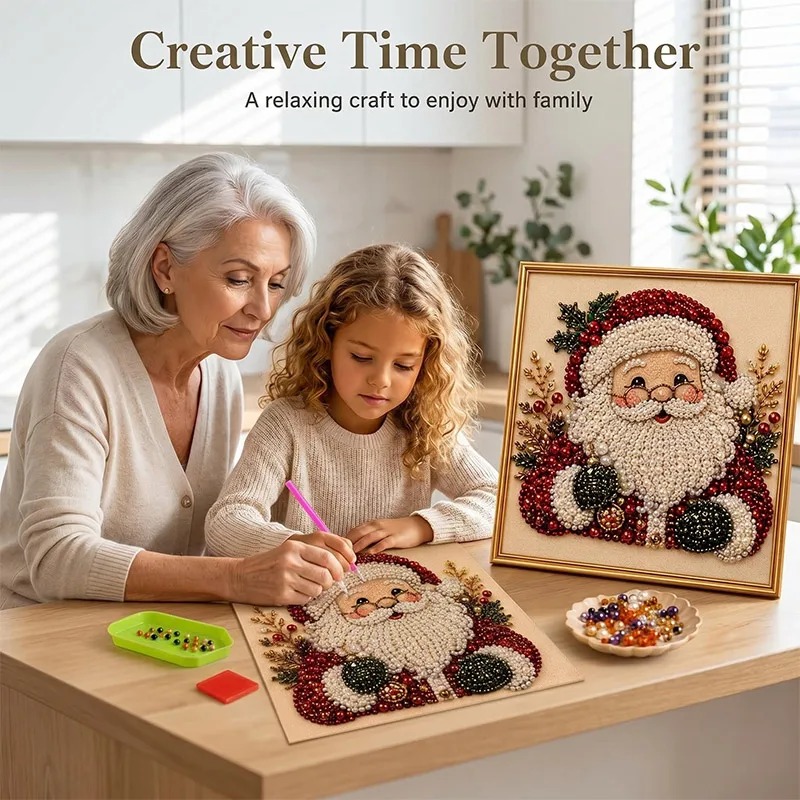 Art Craft For Christmas - مجموعة فن الرسم باللؤلؤ والماس لعيد
