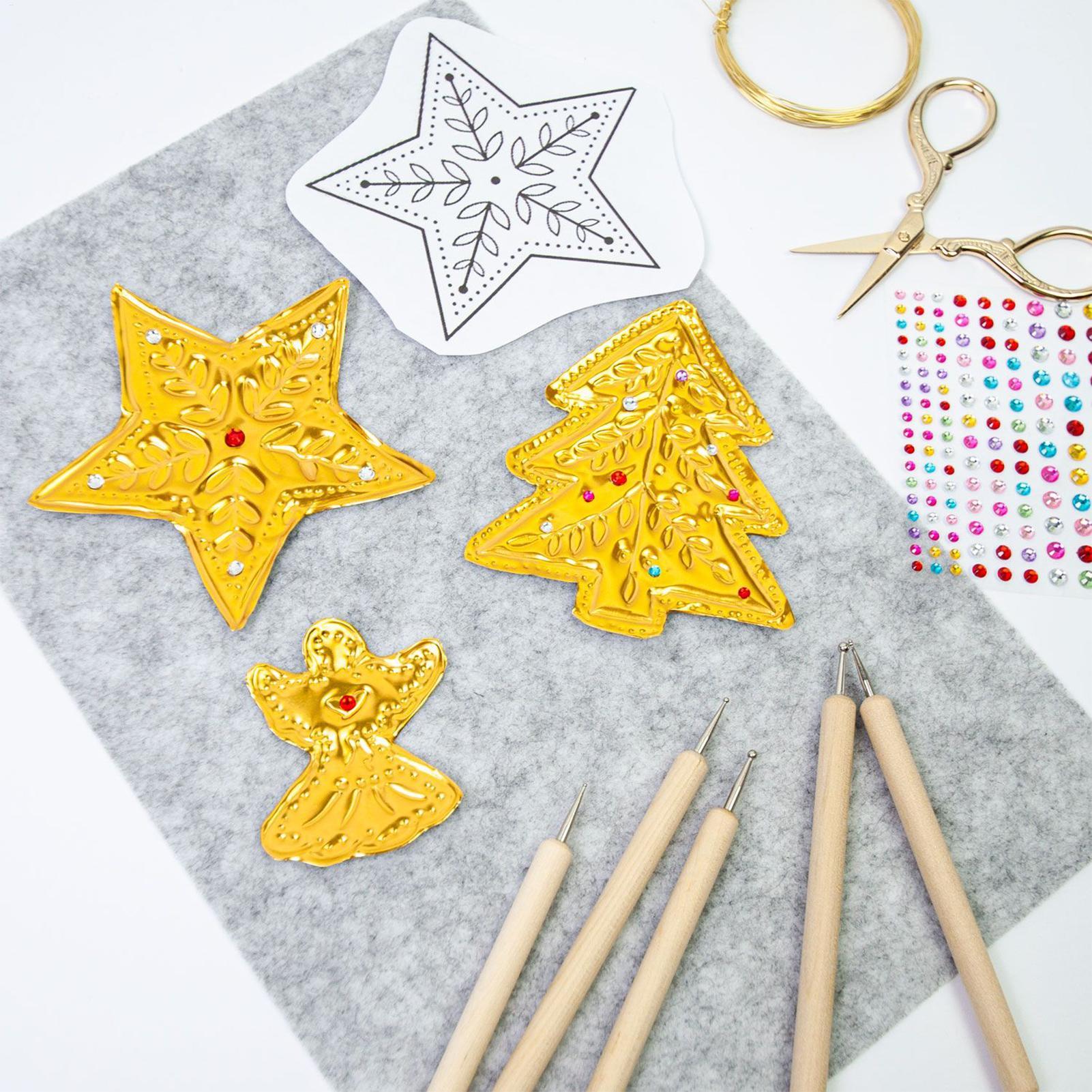 Art Craft For Christmas - طقم نقش من رقائق الذهب والفضة